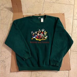 Disney Mickey and Friends Forest Green Crewneck Sweater